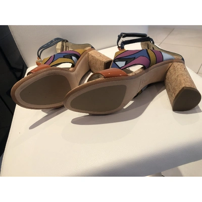 Pre-owned Peter Pilotto Patent Leather Sandals In Multicolour