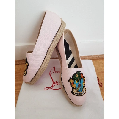 Pre-owned Christian Louboutin Pink Cloth Espadrilles