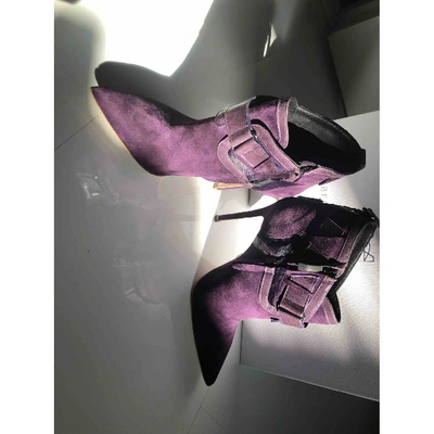 Pre-owned Rebecca Purple Suede Heels