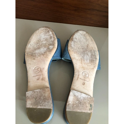 Pre-owned Chanel Blue Cloth Sandals