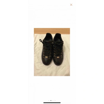 Pre-owned Balenciaga Arena Patent Leather Trainers In Black