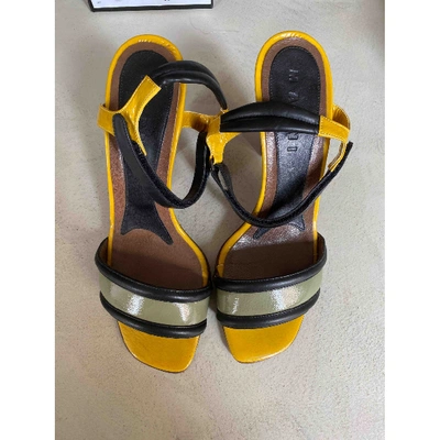 Pre-owned Marni Leather Sandals In Yellow