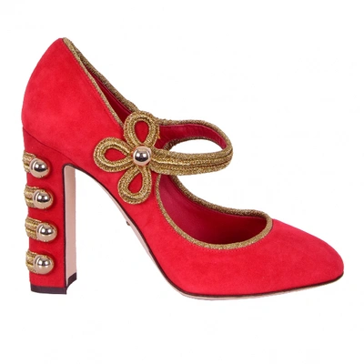 Pre-owned Dolce & Gabbana Red Suede Heels