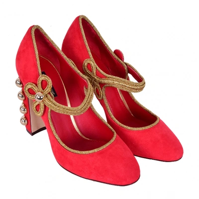 Pre-owned Dolce & Gabbana Red Suede Heels