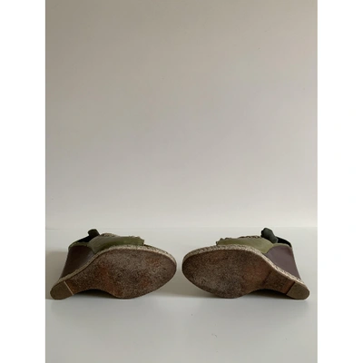 Pre-owned Saint Laurent Leather Sandals In Green
