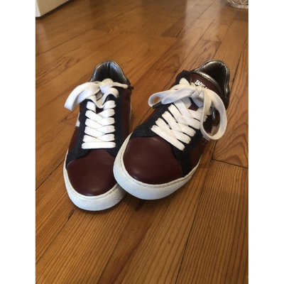 Pre-owned Zadig & Voltaire Zadig Stars Burgundy Leather Trainers