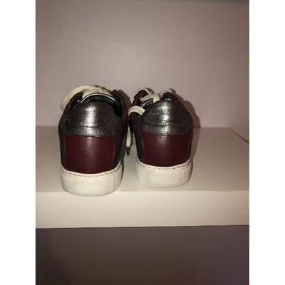 Pre-owned Zadig & Voltaire Zadig Stars Burgundy Leather Trainers