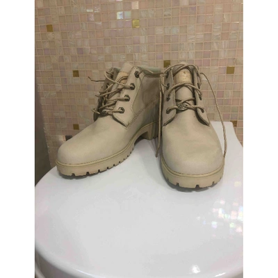 Pre-owned Timberland Beige Suede Boots