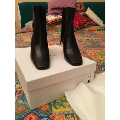 Pre-owned Neous Leather Ankle Boots In Black