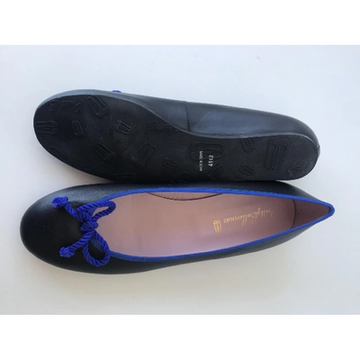 Pre-owned Pretty Ballerinas Leather Ballet Flats In Black