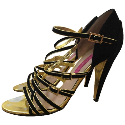 Pre-owned Emanuel Ungaro Leather Sandal In Black