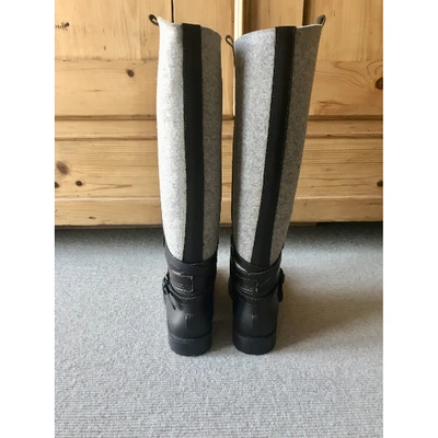 Pre-owned Ferragamo Leather Wellington Boots In Brown