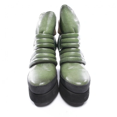 Pre-owned As98 Green Leather Ankle Boots