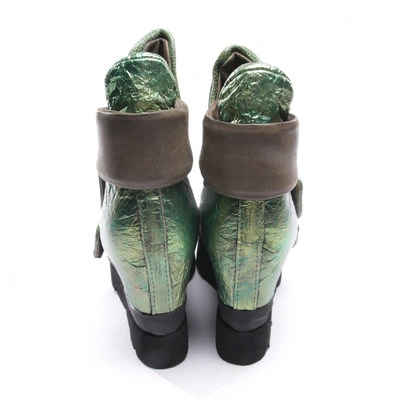Pre-owned As98 Green Leather Ankle Boots