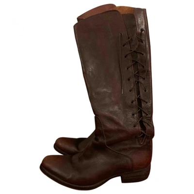 Pre-owned Moma Brown Leather Boots