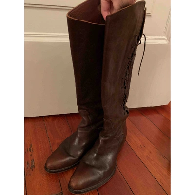 Pre-owned Moma Brown Leather Boots