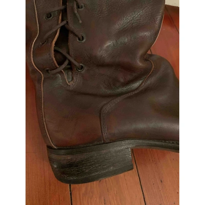 Pre-owned Moma Brown Leather Boots