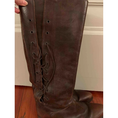 Pre-owned Moma Brown Leather Boots