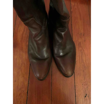 Pre-owned Moma Brown Leather Boots