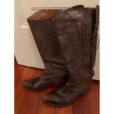 Pre-owned Moma Brown Leather Boots