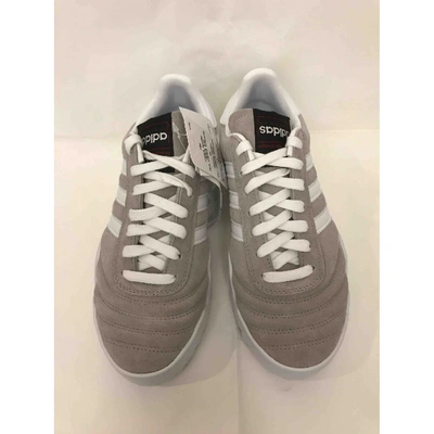 Pre-owned Adidas Originals By Alexander Wang Leather Trainers In Grey