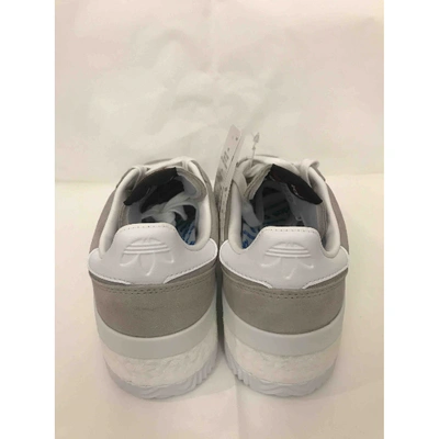 Pre-owned Adidas Originals By Alexander Wang Leather Trainers In Grey
