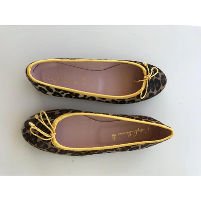 Pre-owned Pretty Ballerinas Brown Pony-style Calfskin Ballet Flats