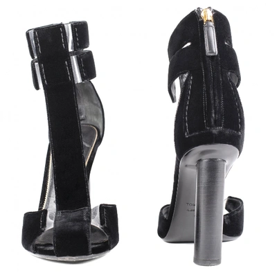 Pre-owned Tom Ford Black Velvet Heels