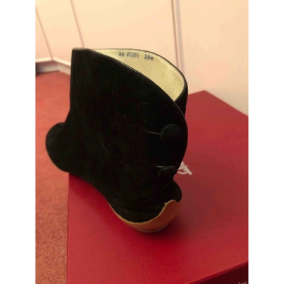 Pre-owned Ferragamo Ankle Boots In Black