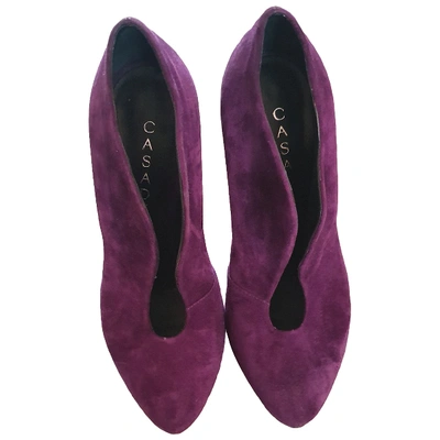 Pre-owned Casadei Purple Leather Heels
