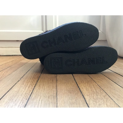 Pre-owned Chanel Purple Leather Boots