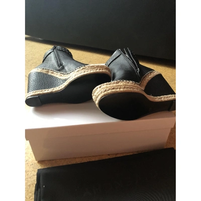Pre-owned Givenchy Leather Espadrilles In Black
