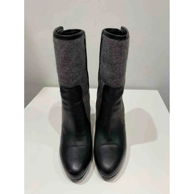 Pre-owned Balenciaga Grey Leather Ankle Boots