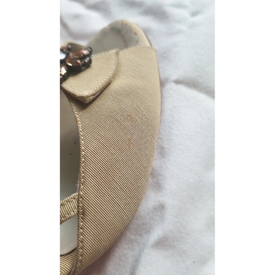 Pre-owned Moschino Cheap And Chic Cloth Heels In Khaki