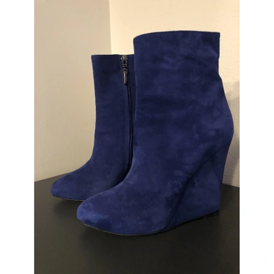 Pre-owned Rodolphe Menudier Ankle Boots In Navy
