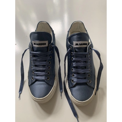 Pre-owned Jil Sander Blue Leather Trainers