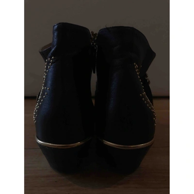 Pre-owned Chloé Susanna Leather Boots In Black