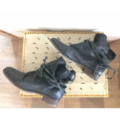 Pre-owned Free People Grey Leather Ankle Boots