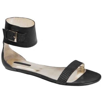 Pre-owned Longchamp Black Leather Sandals