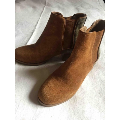 Pre-owned Yohji Yamamoto Beige Suede Ankle Boots