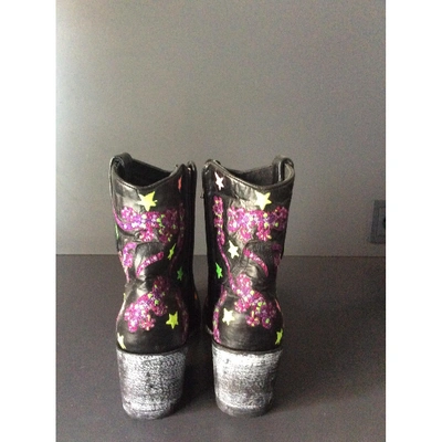Pre-owned Mexicana Black Leather Ankle Boots