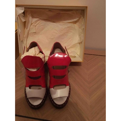 Pre-owned Fendi Red Patent Leather Ankle Boots