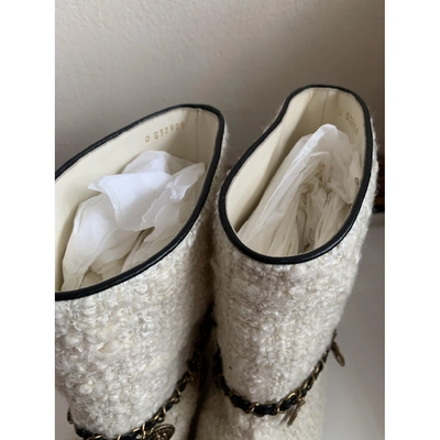 Pre-owned Chanel Tweed Boots