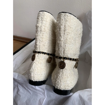 Pre-owned Chanel Tweed Boots