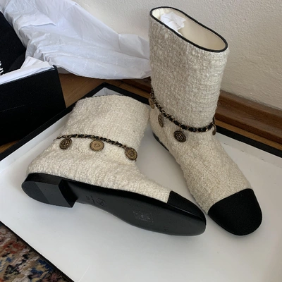 Pre-owned Chanel Tweed Boots