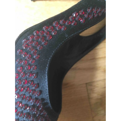 Pre-owned Lanvin Glitter Sandals In Burgundy