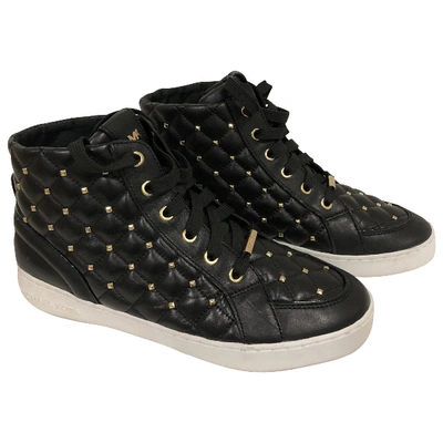 Pre-owned Michael Kors Leather Trainers In Black