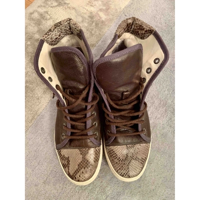 Pre-owned Lanvin Brown Leather Trainers