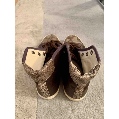 Pre-owned Lanvin Brown Leather Trainers