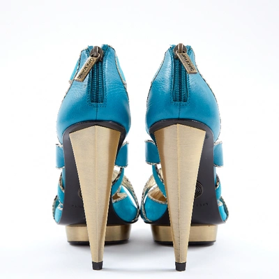 Pre-owned Lara Bohinc Heels In Turquoise